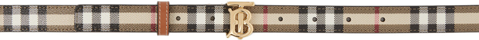 

Бежевый ремень в клетку с монограммой Burberry