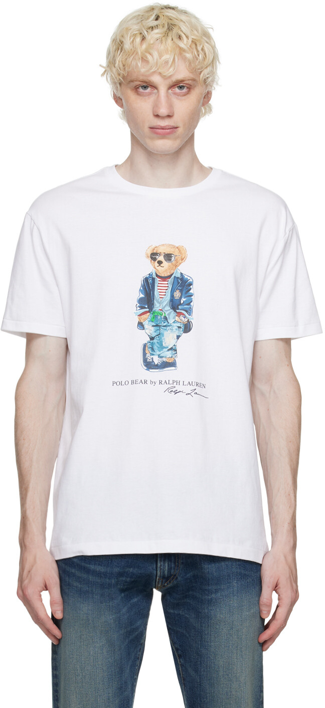 

Белая футболка-поло с медведем Polo Ralph Lauren, Белый