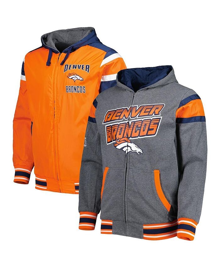 

Мужская оранжево-серая двусторонняя куртка с капюшоном Denver Broncos Extreme и молнией во всю спину G-III Sports by Carl Banks, оранжевый