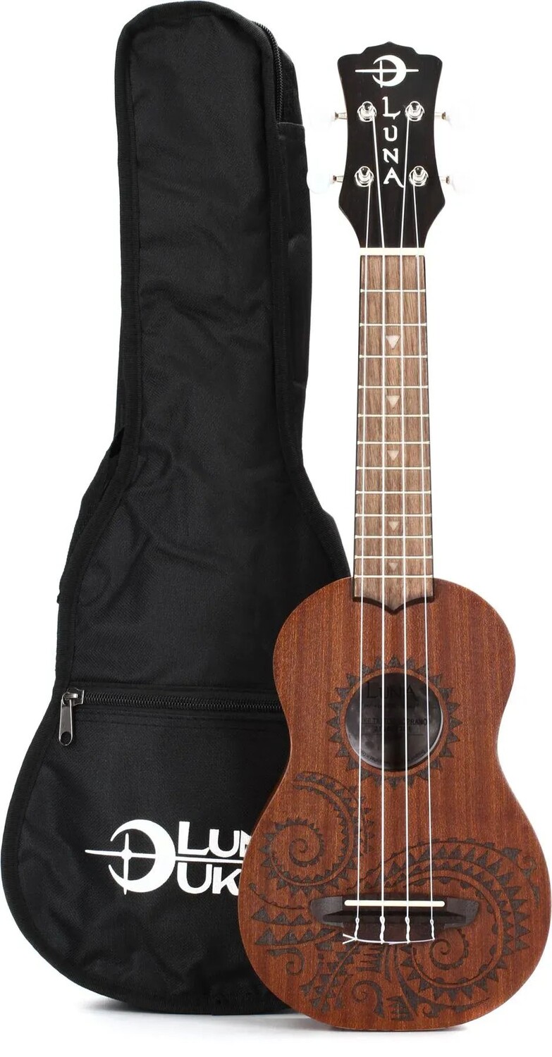 

Luna Tattoo Mahogany Soprano Гавайская гитара - Satin Natural