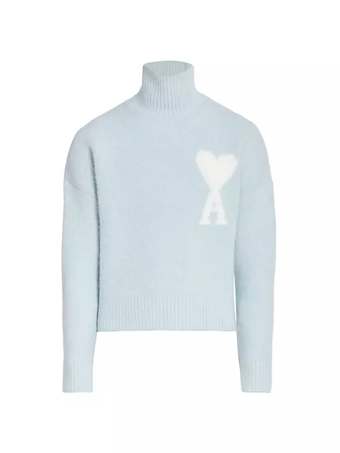 

Свитер с высоким воротником Ami De Coeur Ami Paris, цвет aqua marine ivory