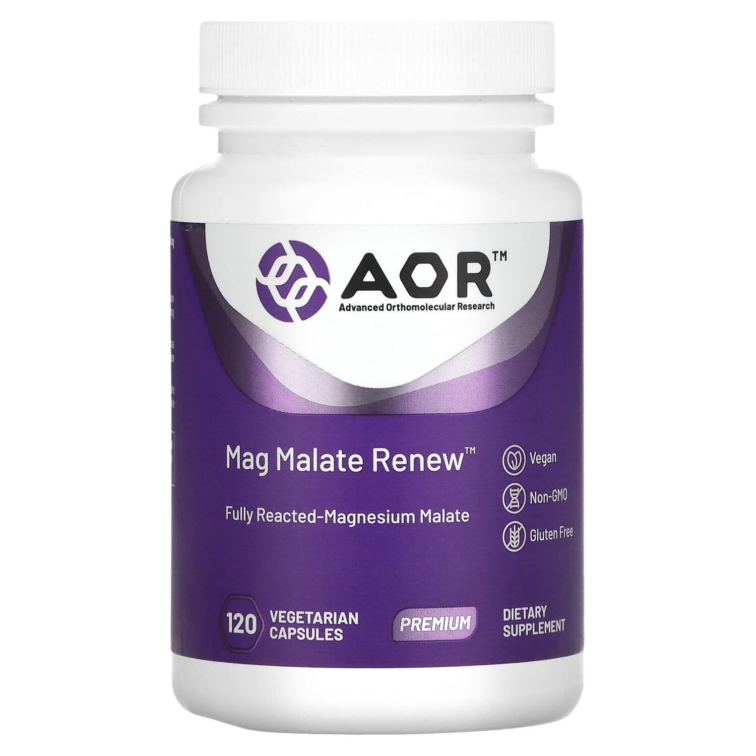 

Mag Malate Renew, 120 растительных капсул, Advanced Orthomolecular Research AOR
