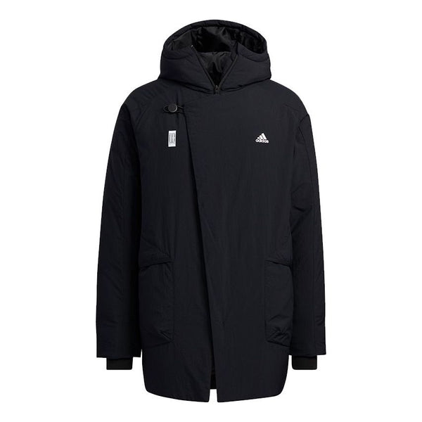 Пуховик adidas Wuji Down Jkt Series Outdoor Sports Stay Warm mid-length hooded down Jacket Black, черный