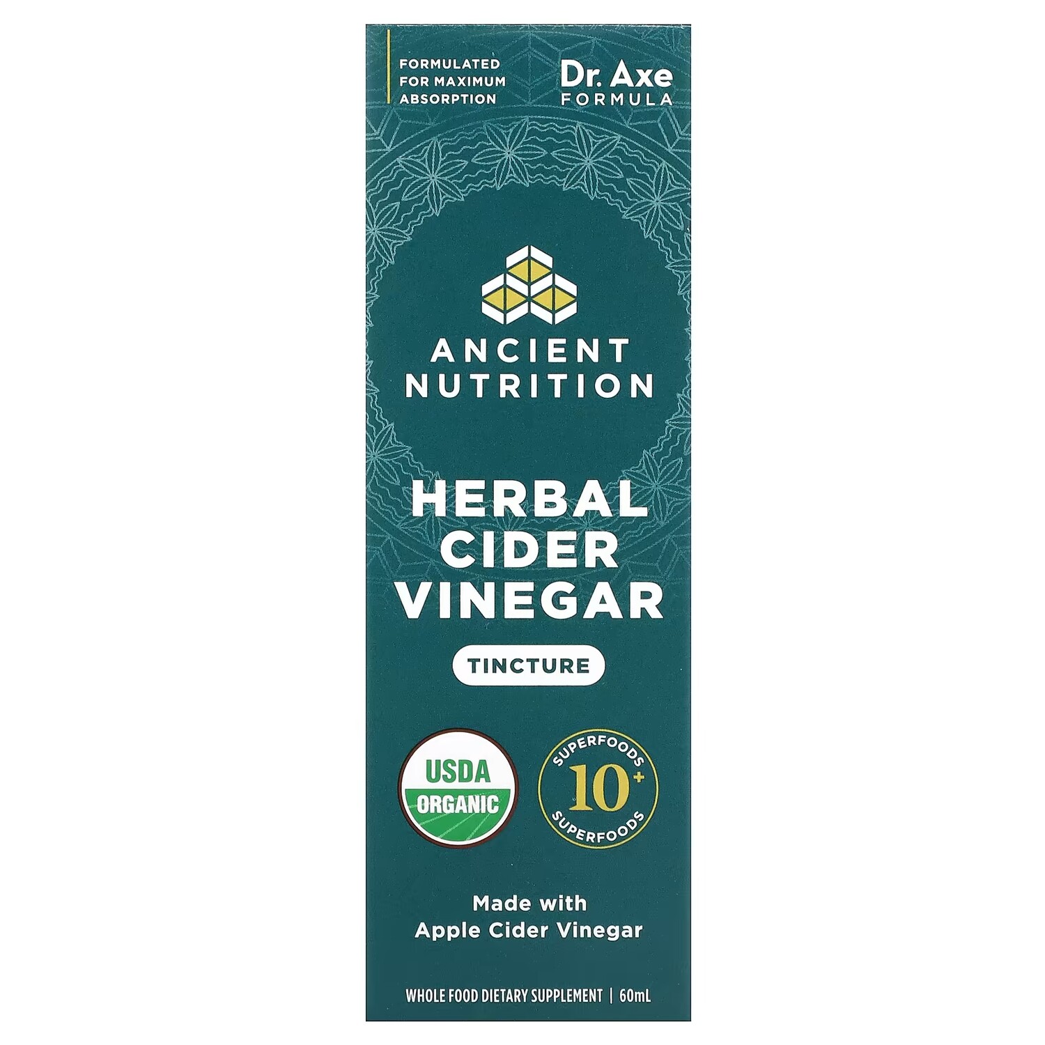 

Ancient Nutrition Травяной яблочный уксус 60 мл