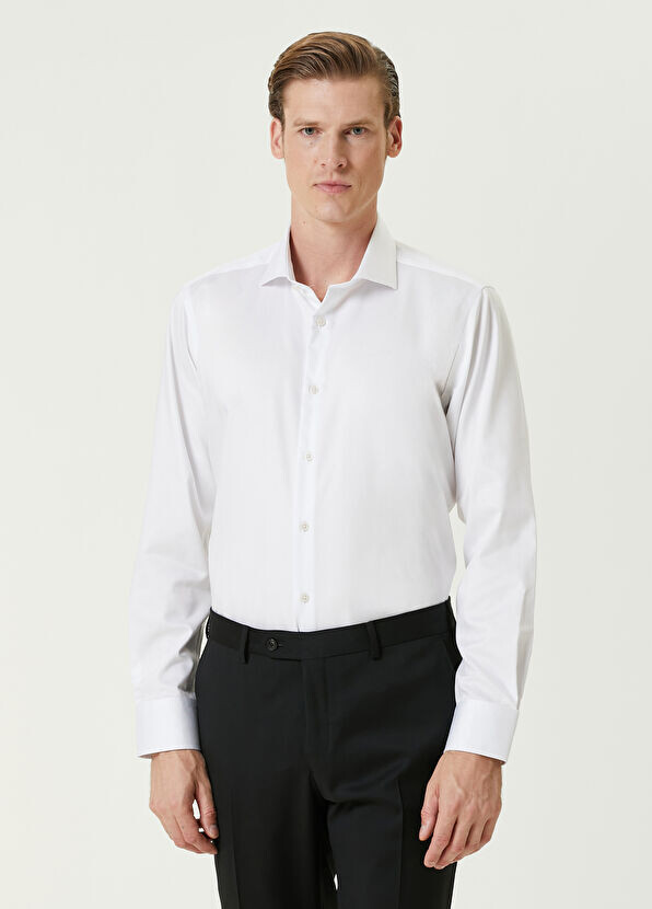 

Рубашка с итальянским воротником на заказ Beymen Collection, белый