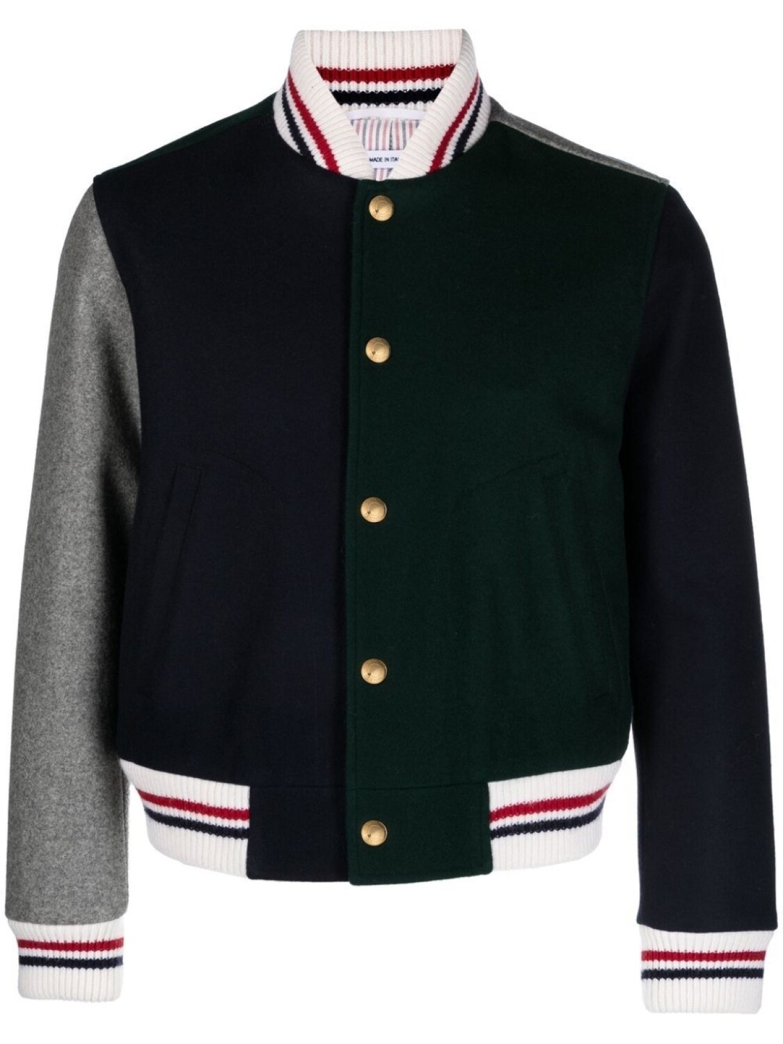 

Thom Browne бомбер в стиле колор-блок, зеленый