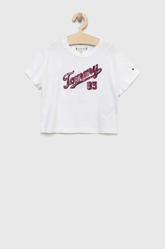 

Детская хлопковая футболка Tommy Hilfiger, белый