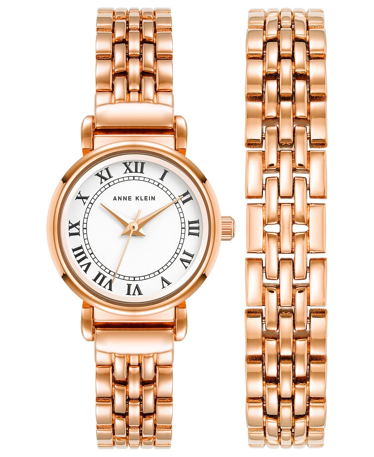 Женские кварцевые часы из сплава розового золота, комплект 24 мм Anne Klein, золотой