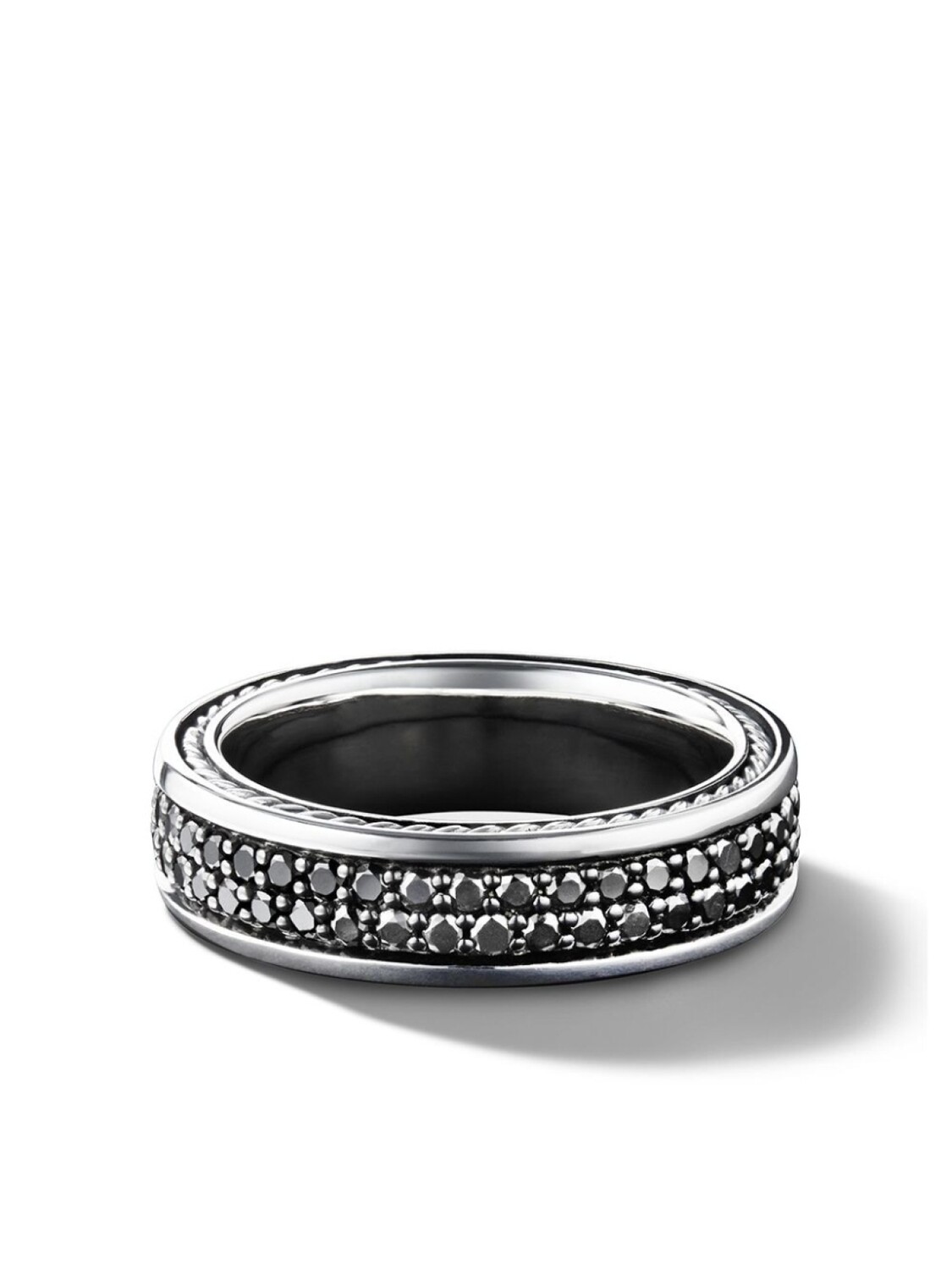 

Серебряное кольцо Streamline Two Row Band с бриллиантами David Yurman, серебряный
