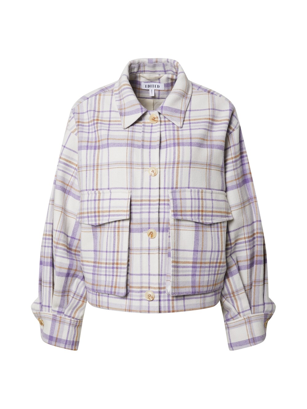 Межсезонная куртка Edited Kyla, фиолетовый/белый фиолетовый белый