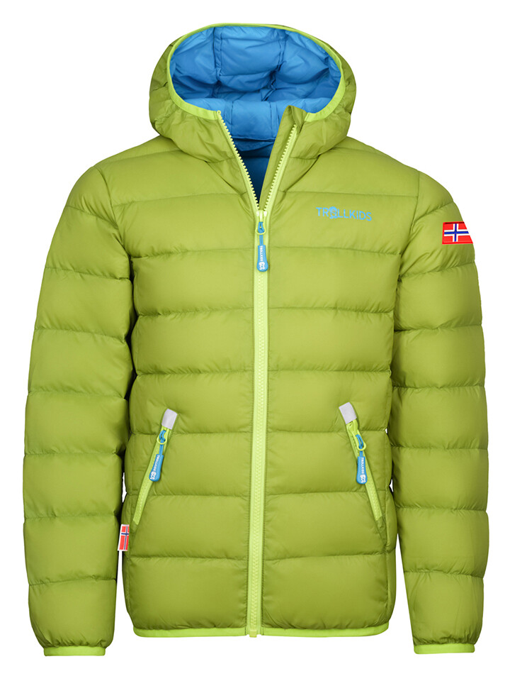 Пуховик Trollkids Dovrefjell, зеленый пуховик trollkids jacke dovrefjell цвет blau antikrosa