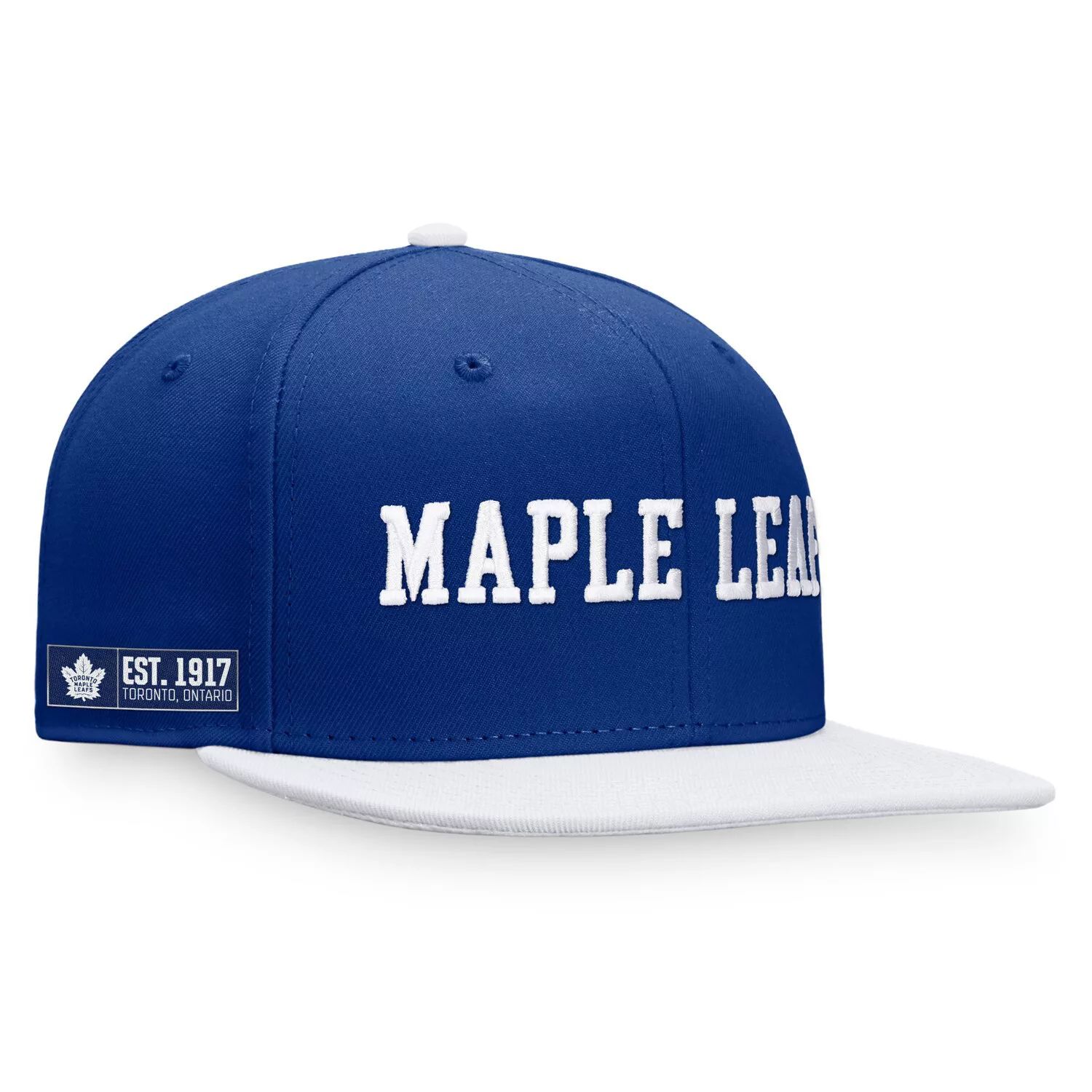 Мужская фирменная сине-белая кепка Fanatics Toronto Maple Leafs Iconic Snapback с цветными блоками