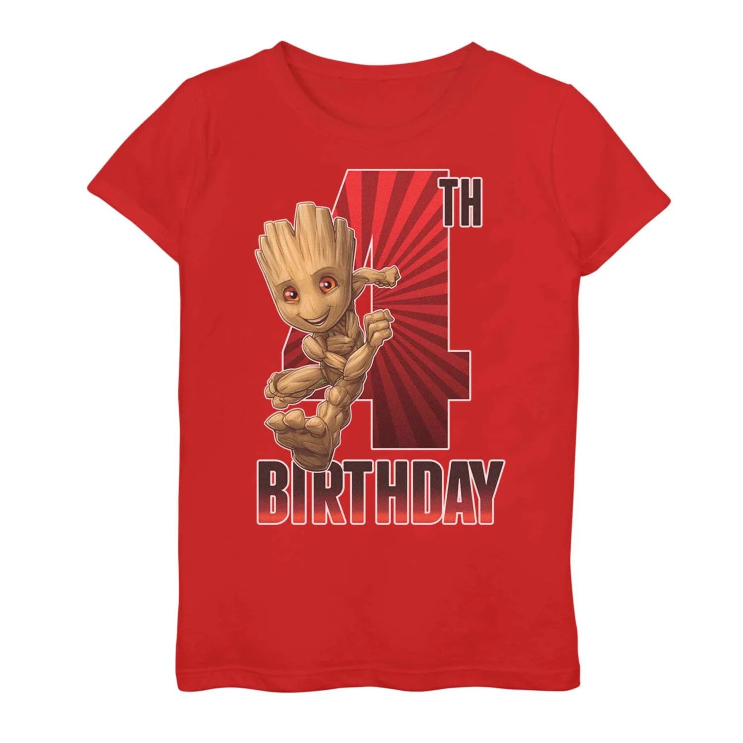 

Футболка Marvel Baby Groot на 4-й день рождения для девочек 7–16 лет Licensed Character