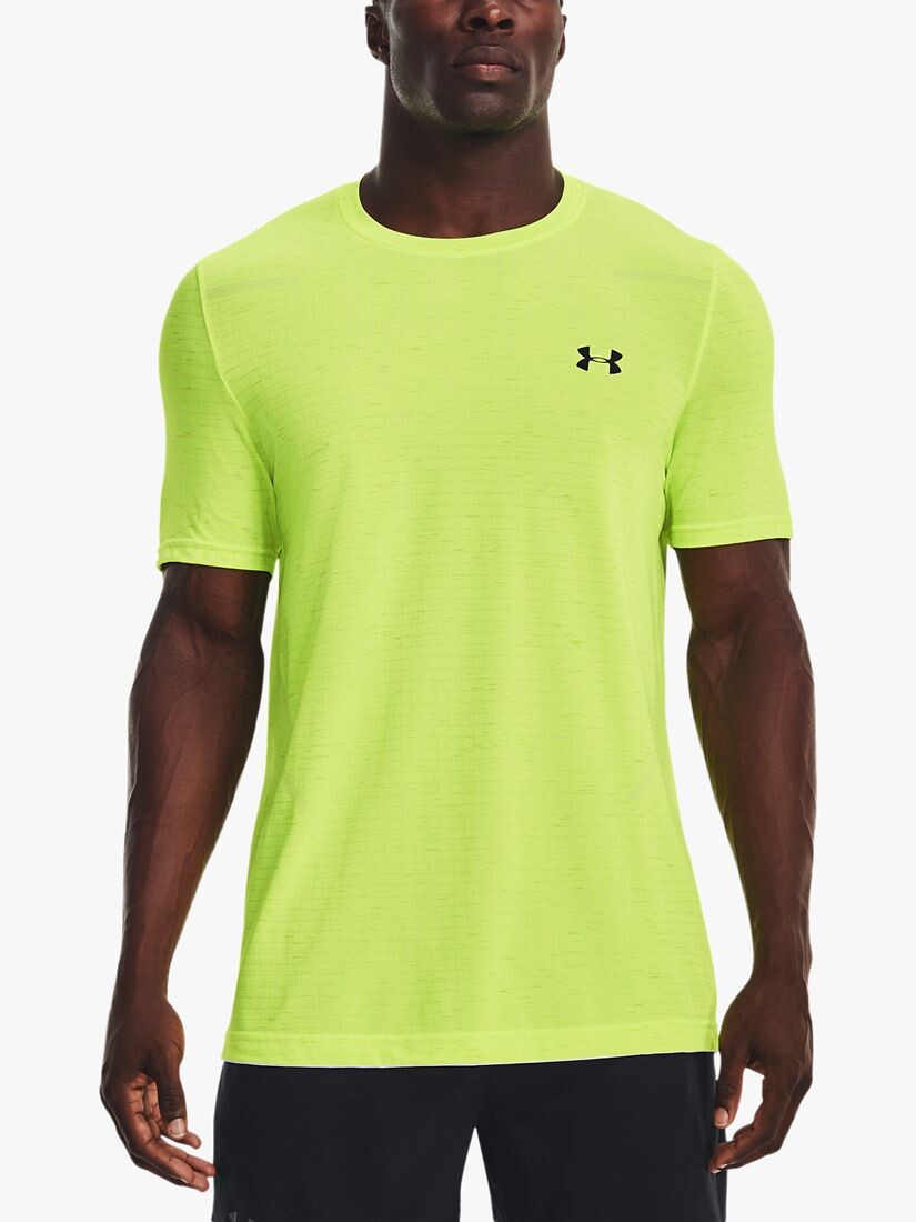 

Спортивный топ с короткими рукавами и бесшовной сеткой Under Armour, цвет Lime Surge