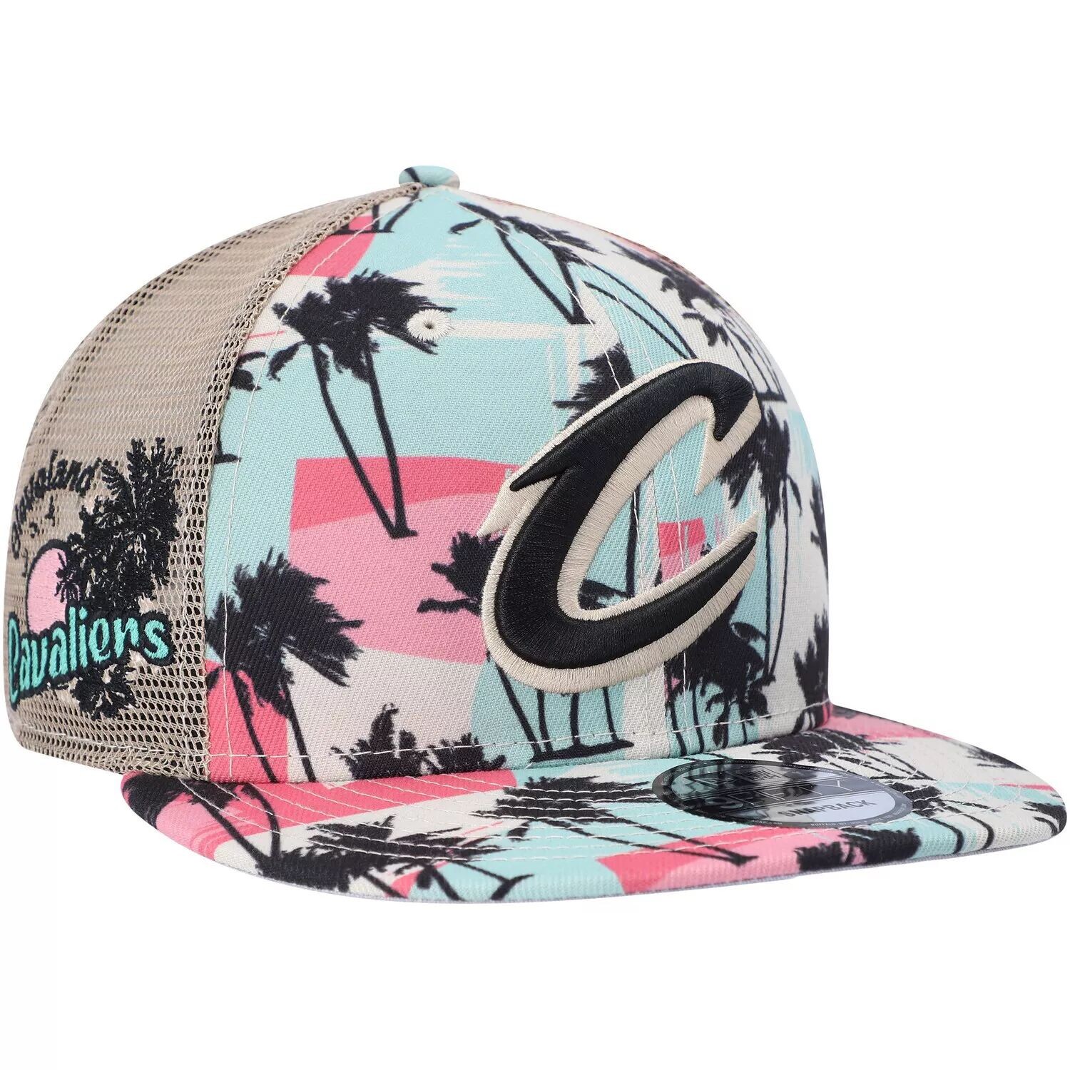 

Мужская кремовая кепка New Era Cleveland Cavaliers Palm Trees 9FIFTY Trucker Snapback