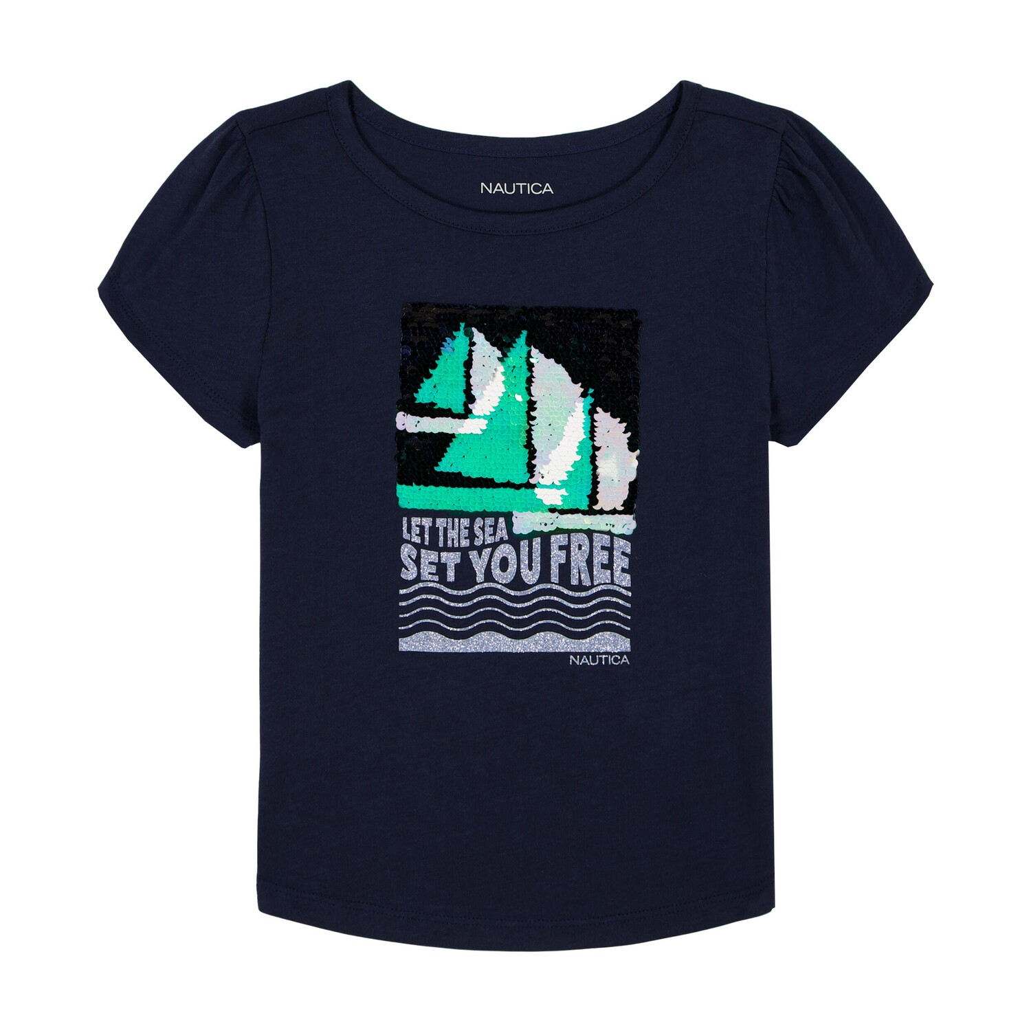 

Футболка Let The Sea Set You Free для девочек Nautica (7–16), цвет Algae Green