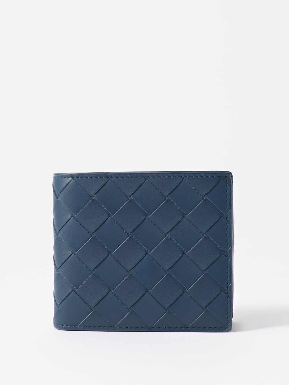 

Складной кошелек из кожи intrecciato Bottega Veneta, синий