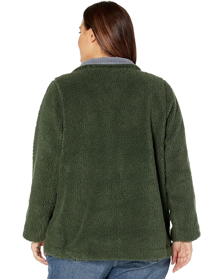 цена Куртка Madewell Plus Size Sherpa Zip-Up Jacket, цвет Dark Forest
