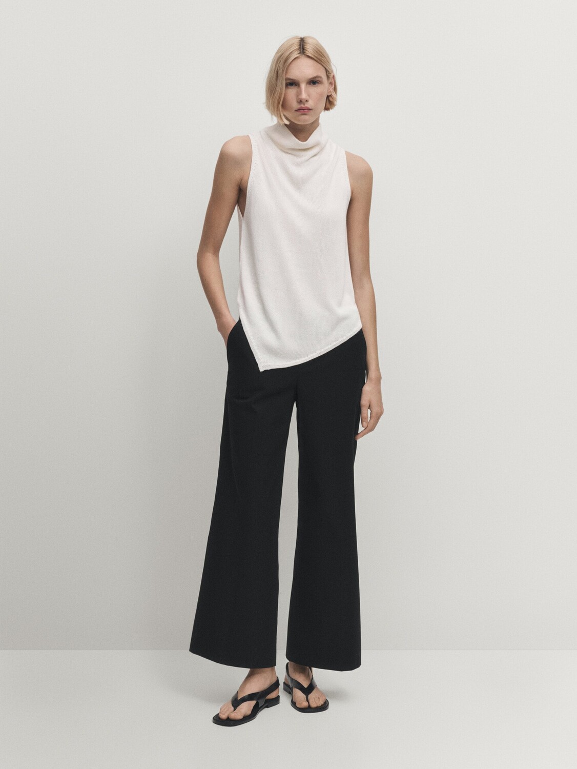 

Брюки из 100% хлопкового поплина Massimo Dutti, черный