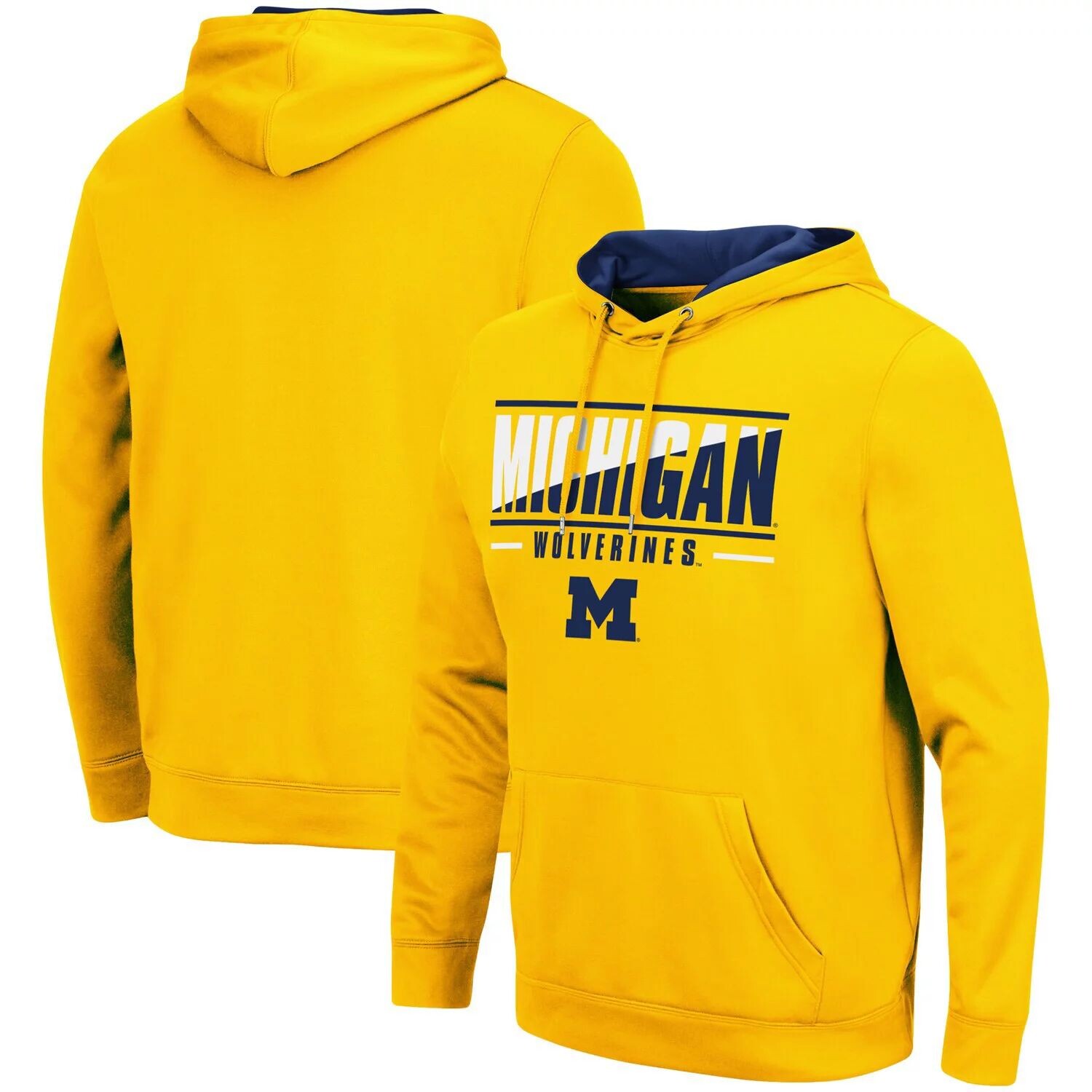 

Мужской пуловер с капюшоном Maize Michigan Wolverines Slash Stack 2.0 Colosseum