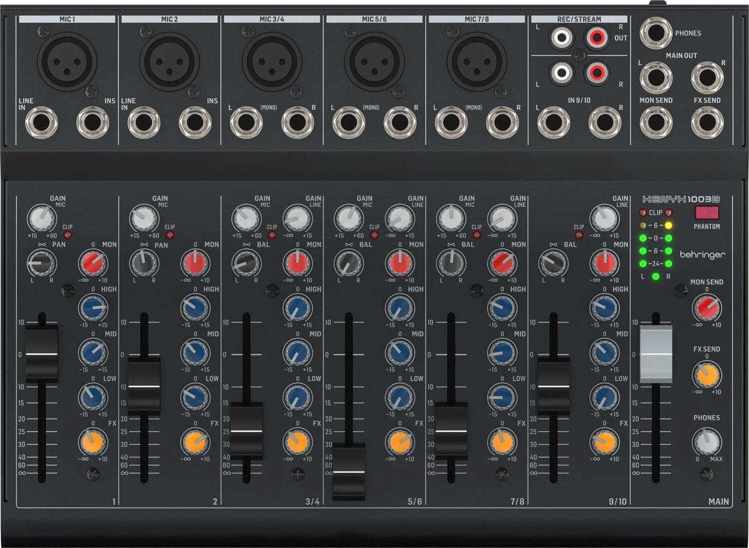

Новый аналоговый микшер премиум-класса Behringer Xenyx X1003B с 5 микрофонными предусилителями и возможностью работы от аккумулятора