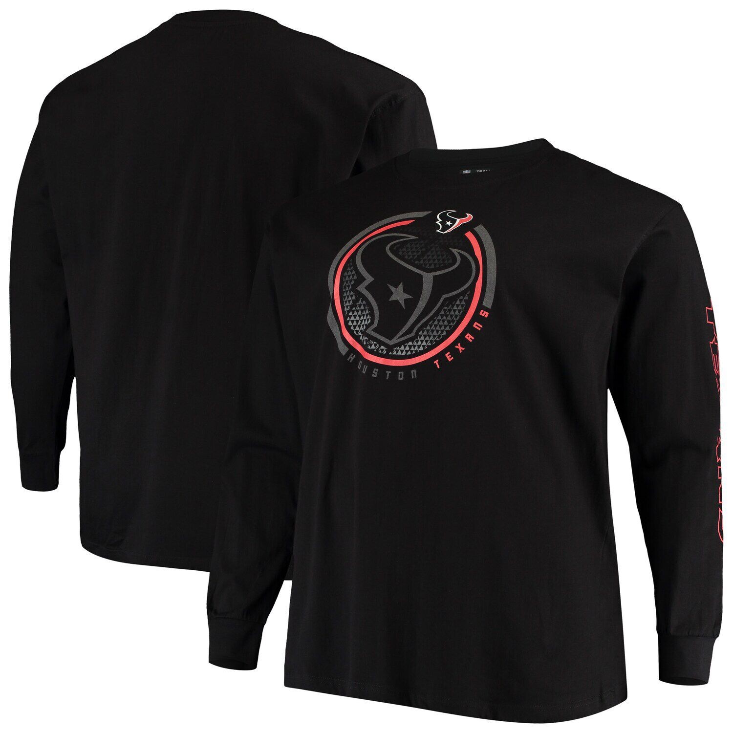 

Мужская черная фирменная футболка Houston Texans Big & Tall Color Pop с длинными рукавами Fanatics, Черный