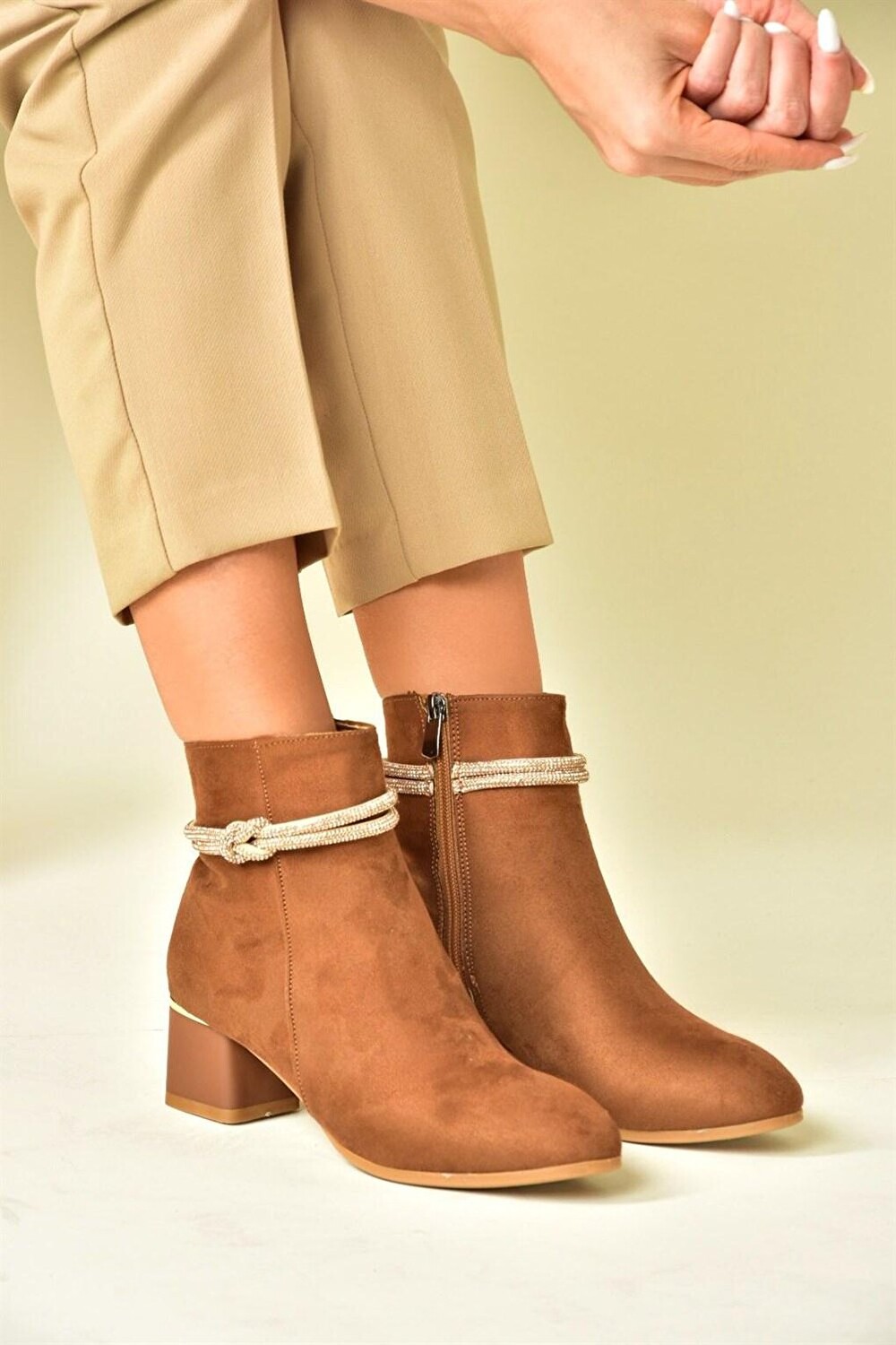 

N2510350 Светло-коричневые женские ботинки Fox Shoes, Коричневый, N2510350 Светло-коричневые женские ботинки Fox Shoes