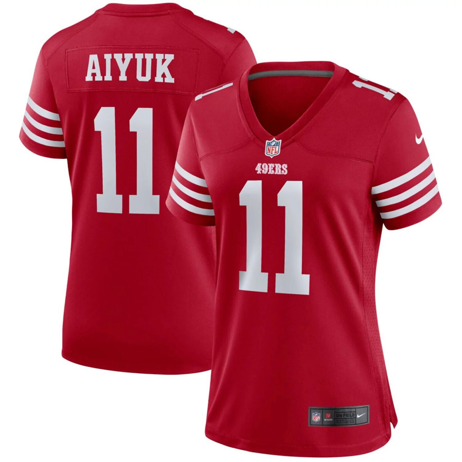 Женское джерси Nike Brandon Aiyuk Scarlet San Francisco 49ers Player Game Nike мужская футболка brandon aiyuk scarlet san francisco 49ers team player game nike