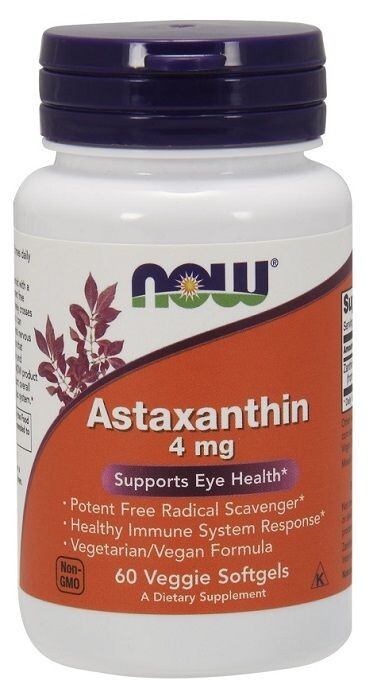 

Now Foods Astaxanthin 4 mg антиоксидант в капсулах, 60 шт.