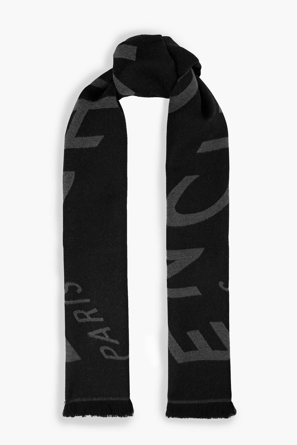 

Шерстяно-жаккардовый шарф GIVENCHY, угольный