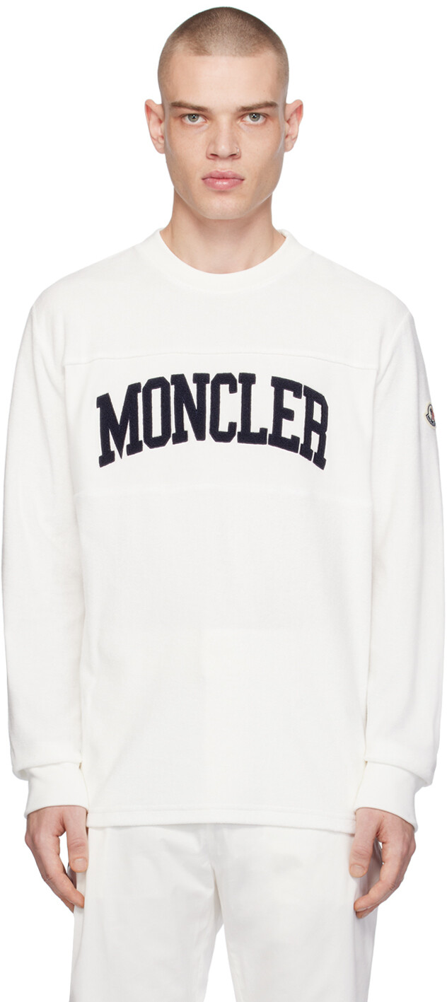 

Белый свитшот с вышивкой Moncler