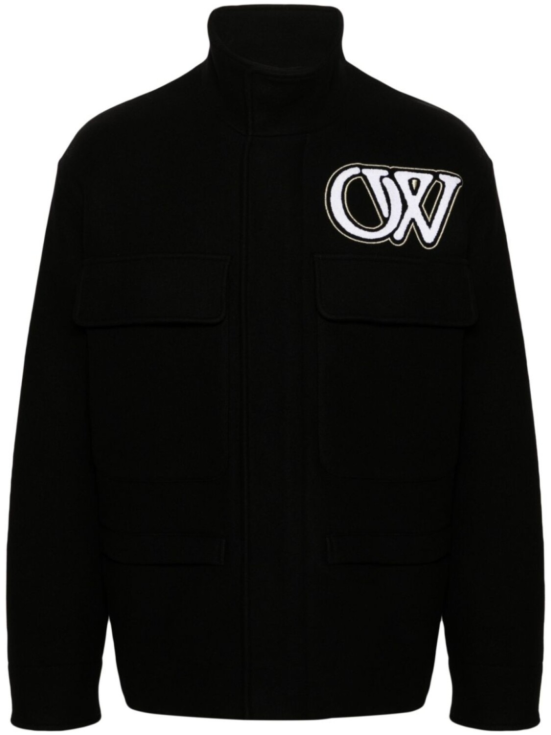 

Off-White бомбер с вышитым логотипом, черный