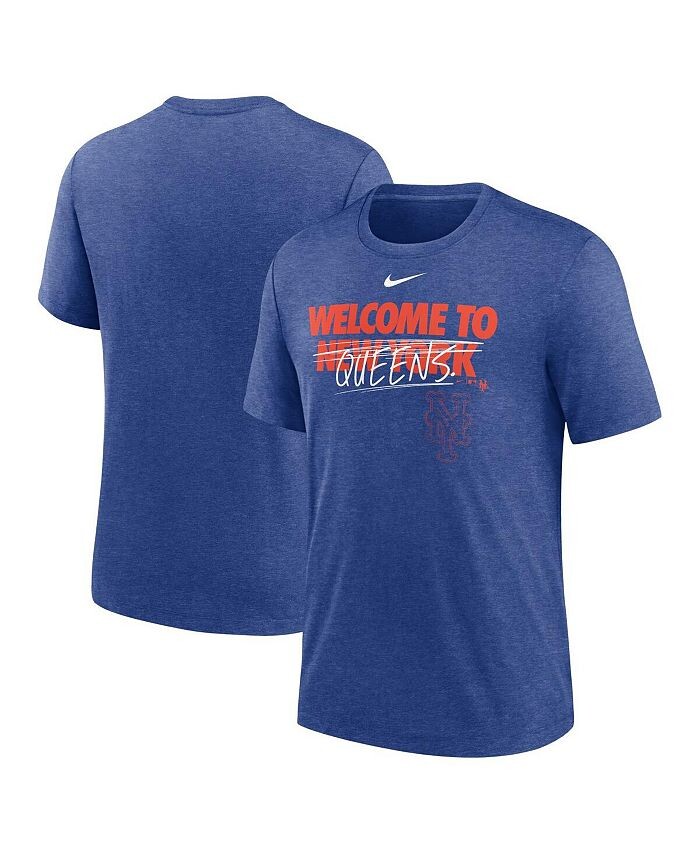 

Мужская футболка Heather Royal New York Mets Home Spin Tri-Blend Nike, синий