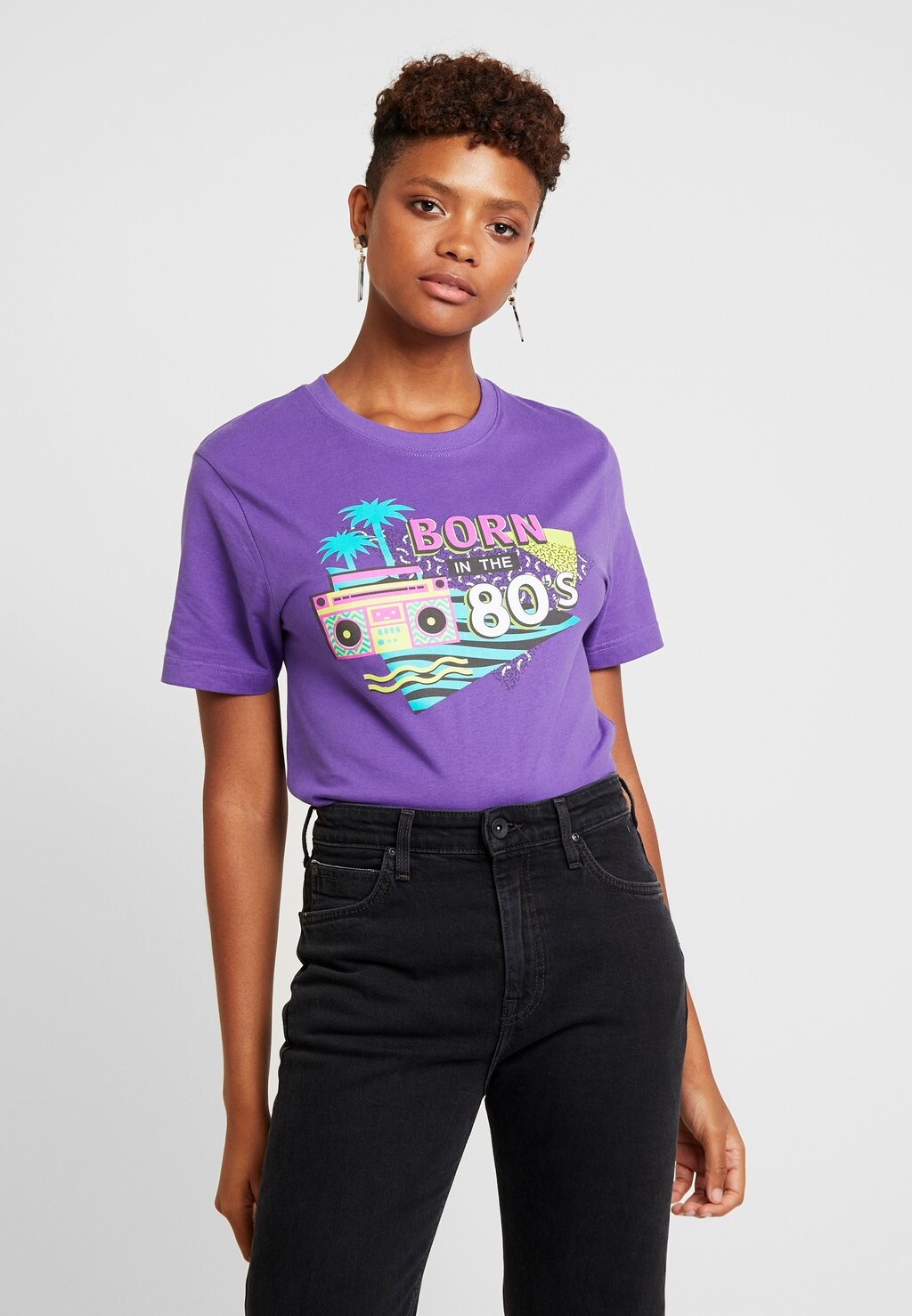 

Футболка с принтом Ladies Born In The 80S Tee Mister Tee, цвет ultra violet