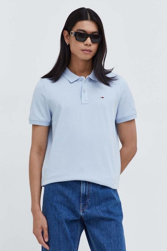 

Хлопковое поло Tommy Jeans, синий