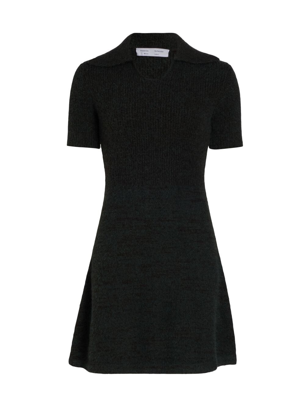

Пушистое вязаное платье-поло Proenza Schouler White Label, черный