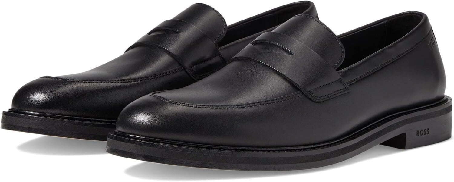 

Лоферы Larry Leather Loafer BOSS, цвет Black Midnight