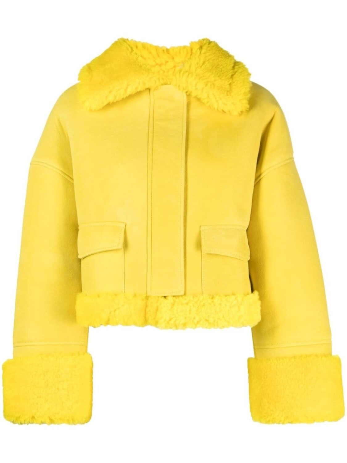 

Gcds shearling-collar leather jacket, желтый