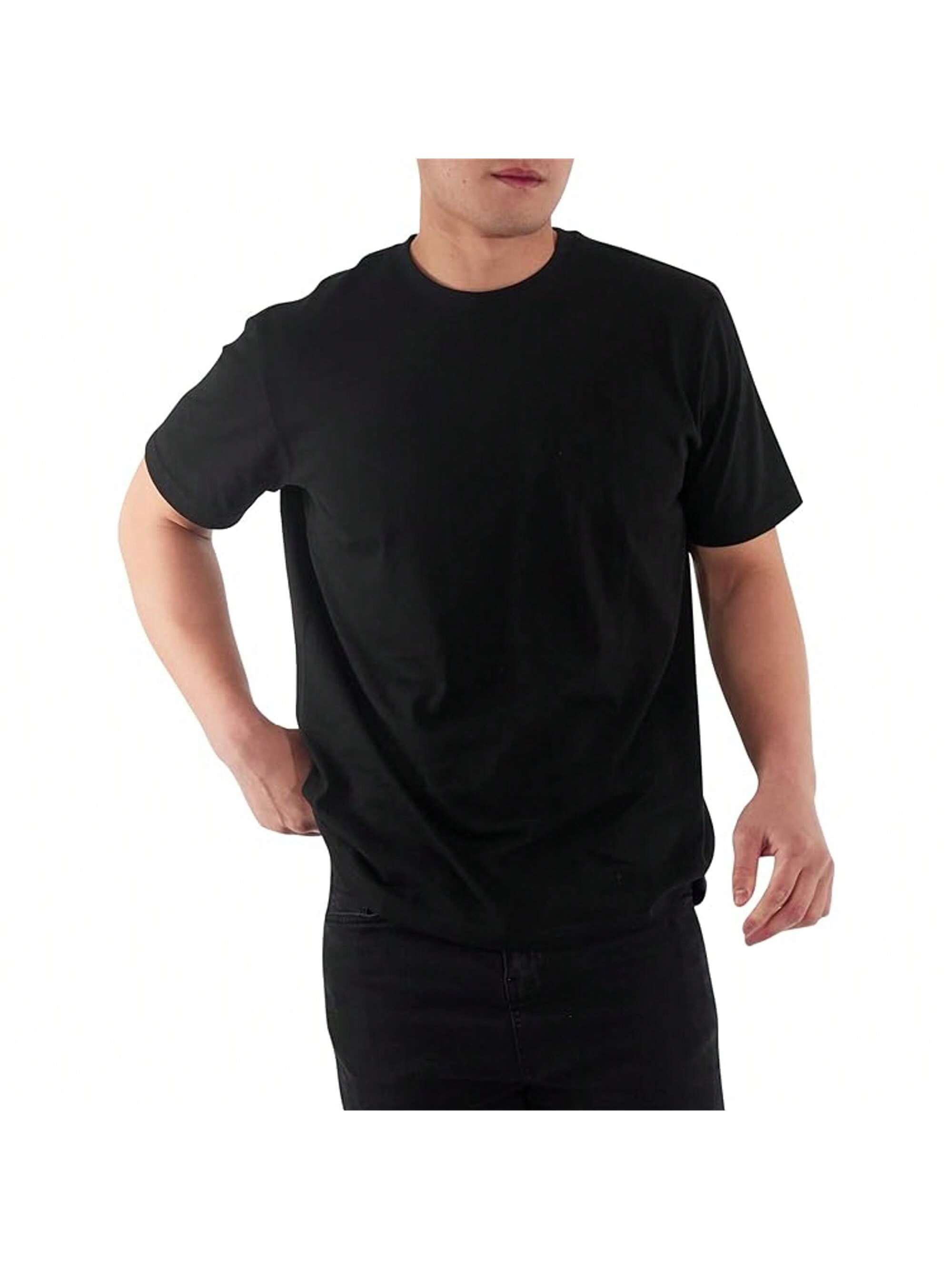Мужская хлопковая футболка премиум-класса с круглым вырезом Rich Cotton� NVY-M, черный футболка laredoute футболка с круглым вырезом shark m черный