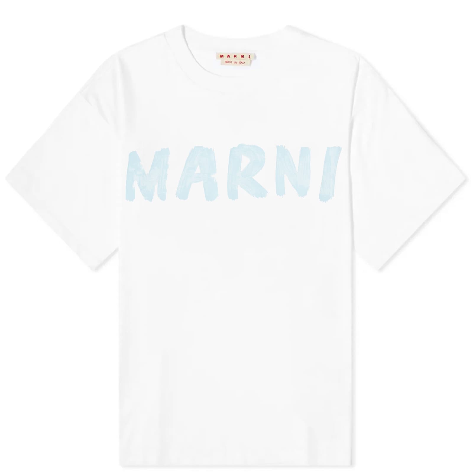 Футболка Marni Large Logo, цвет Lily White marni кольцо с русалкой
