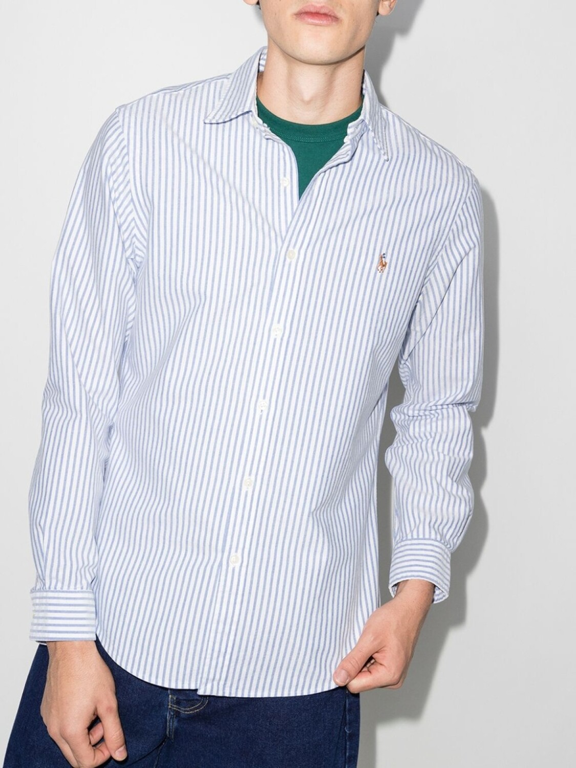 

Polo Ralph Lauren рубашка оксфорд Polo Pony в полоску, белый