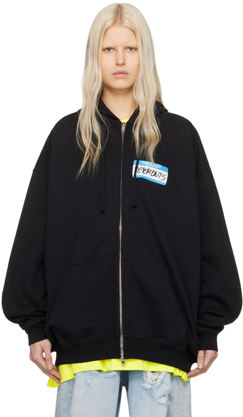 

Черное худи с надписью "My Name Is Vetements" Vetements, цвет Black