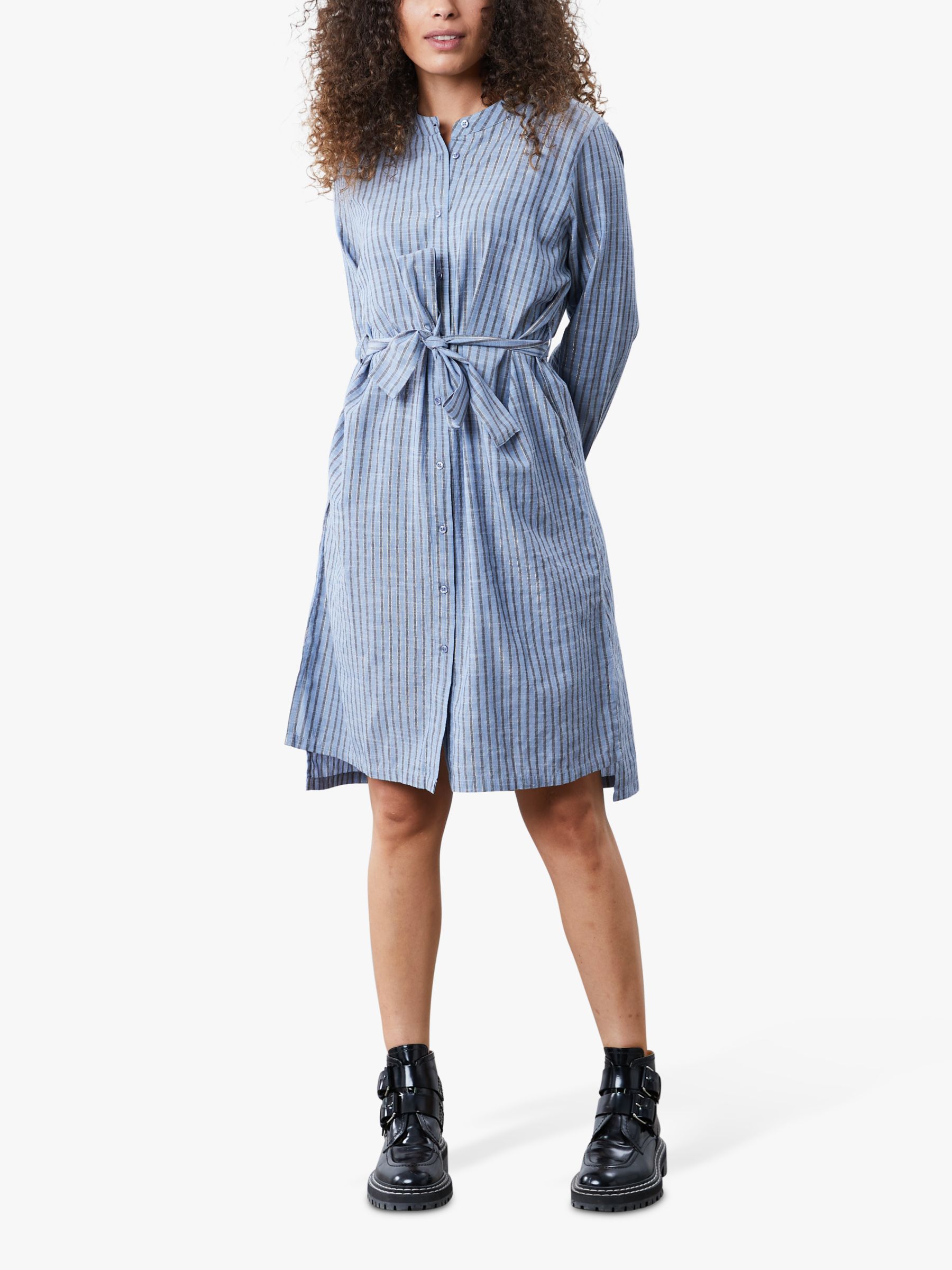 Платье-рубашка в полоску Lollys Laundry Vega, синее платье oodji синее в полоску 44 размер