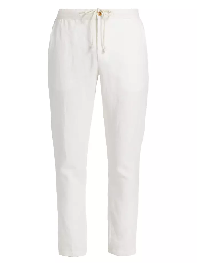 цена Укороченные льняные брюки узкого кроя Saks Fifth Avenue, белый