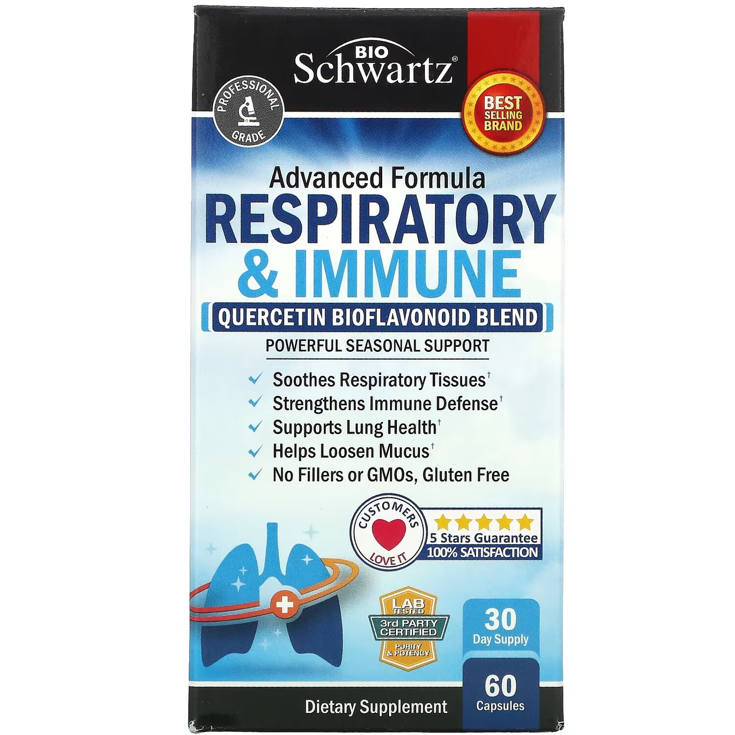 

Смесь биофлавоноидов кверцетина BioSchwartz Respiratory & Immune, 60 капсул