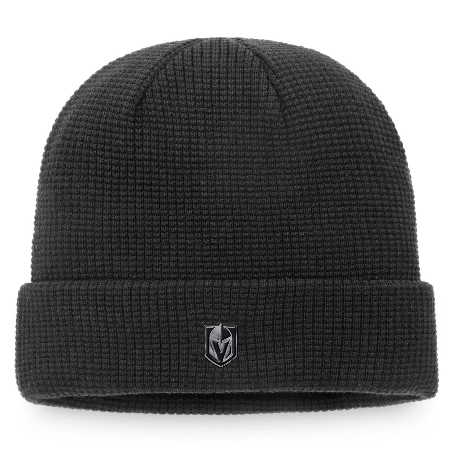 

Мужская черная вязаная шапка Fanatics с фирменным логотипом Vegas Golden Knights Authentic Pro Black Ice с манжетами
