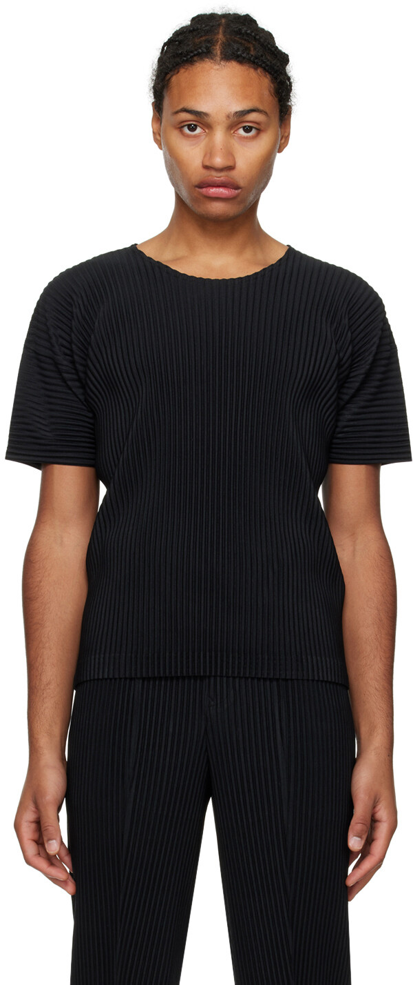 

Черная футболка Basics HOMME PLISSe ISSEY MIYAKE, Черный