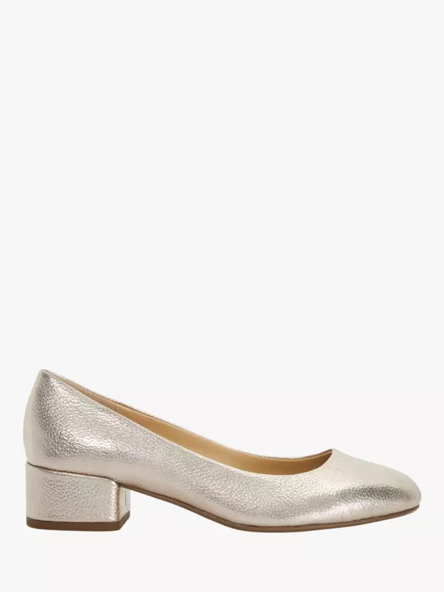 

Туфли-лодочки Dune Wide Fit Bracket Block Heel Leather, золотой