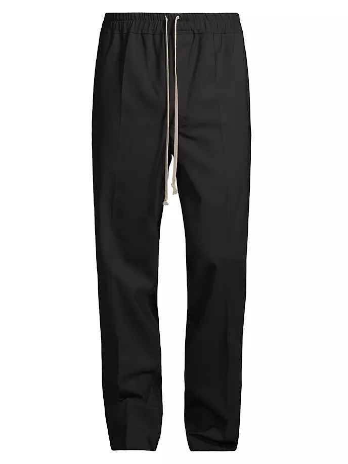 

Узкие длинные брюки из шерсти с завязками Rick Owens, черный