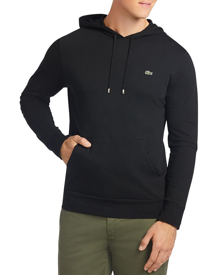

Футболка с капюшоном и длинными рукавами из джерси Lacoste, Черный
